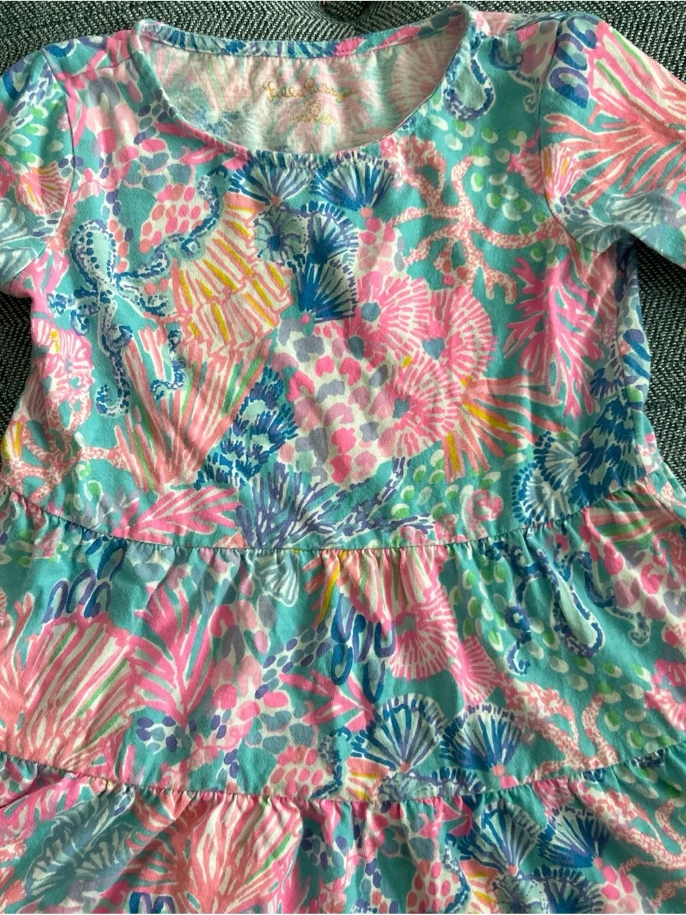 Lilly Pulitzer Girl's Pink Mini Geanna Long Sleeve Cotton Dress - XSmall (2-3)